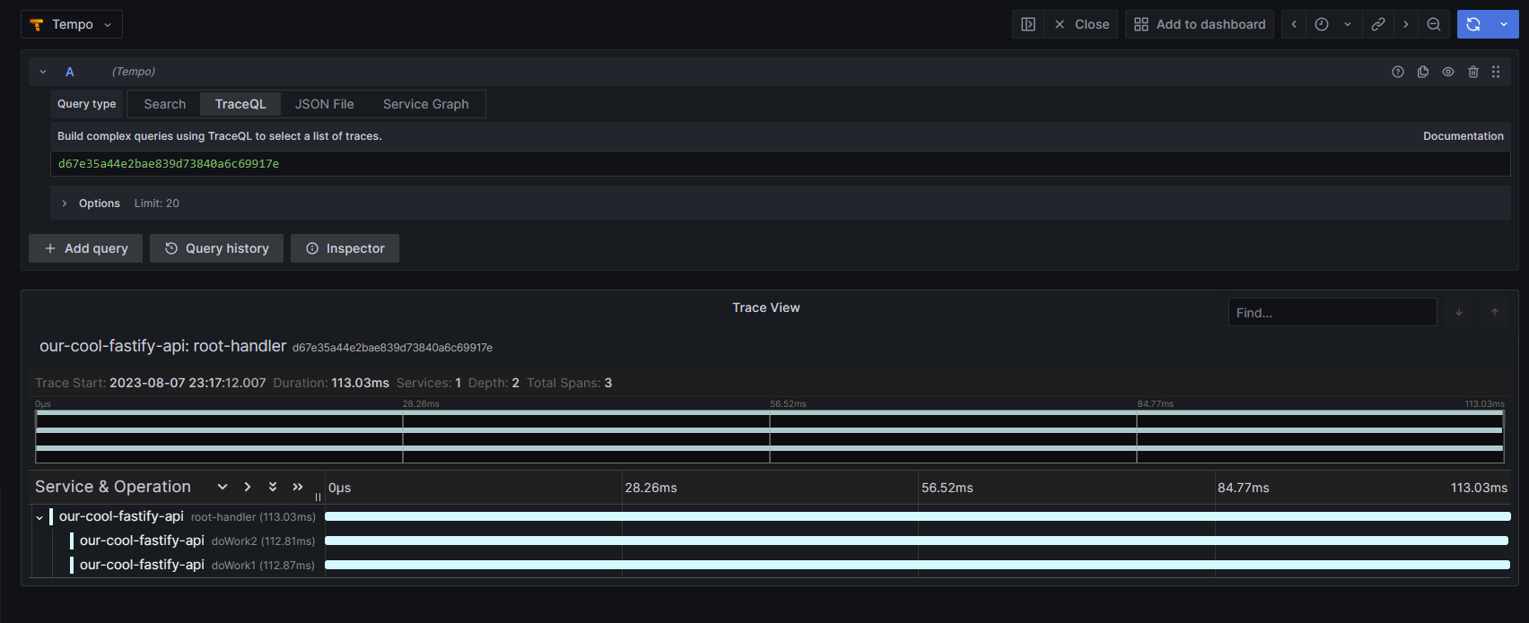 Grafana - Tempo Trace