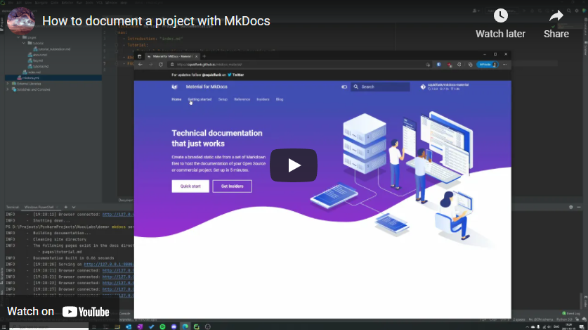 How to document a project with MkDocs 📹